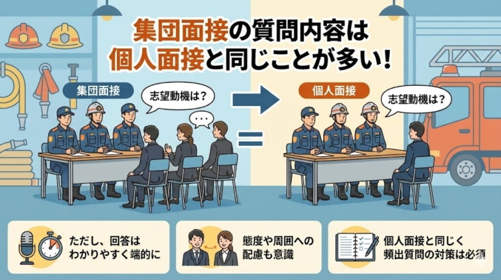 集団面接の質問内容は個人面接と同じことが多い