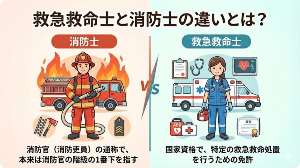救急救命士と消防士の違いとは？
