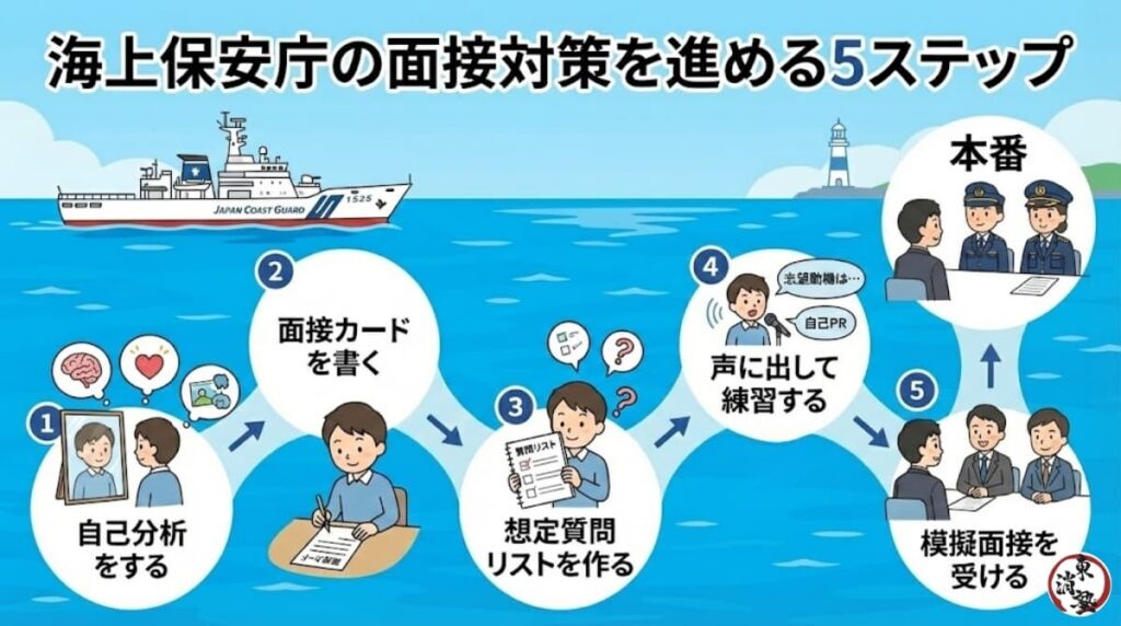 海上保安庁の面接対策を進める5ステップ