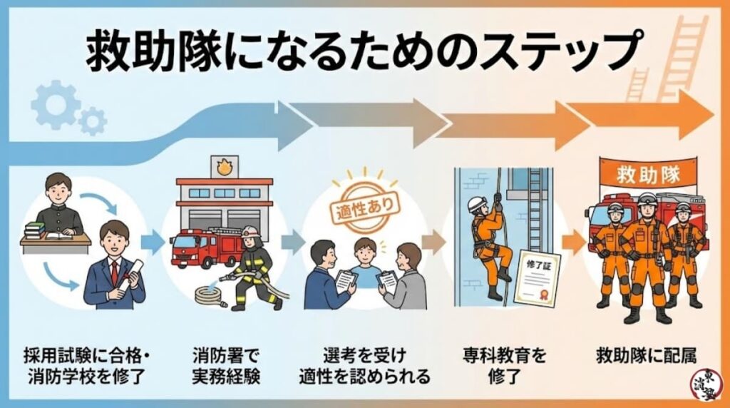 救助隊になるためのステップ