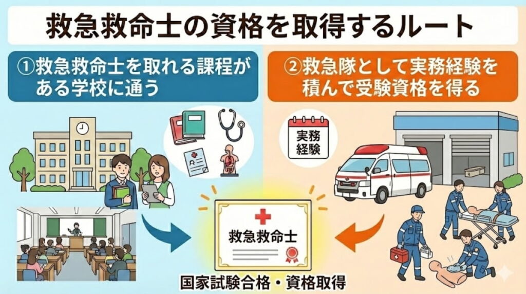 救急救命士の資格を取得する2つのルート