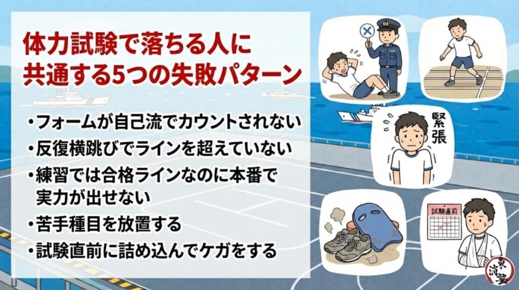 体力試験で落ちる人に共通する5つの失敗パターン