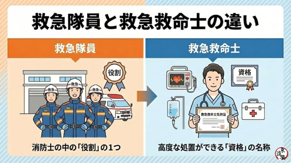 救急隊員と救急救命士の違い