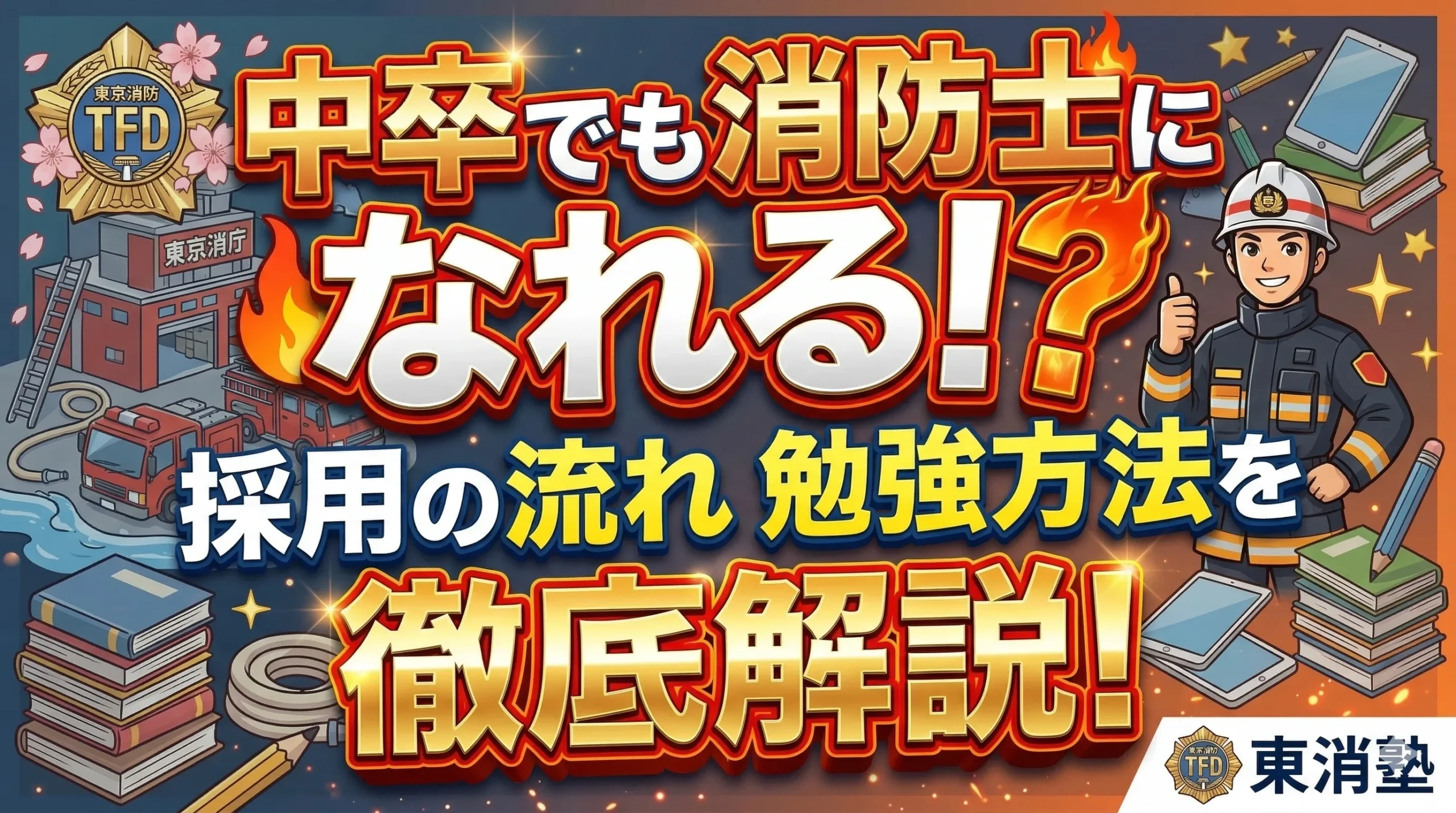 中卒でも消防士になれる！？採用の流れ 勉強方法を徹底解説